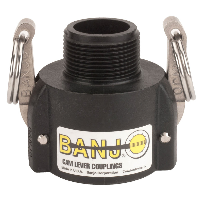 Banjo 75B3/4 Polypropylene Type B Female Coupler x MPT 1/2 in. to 4 in. Sizes