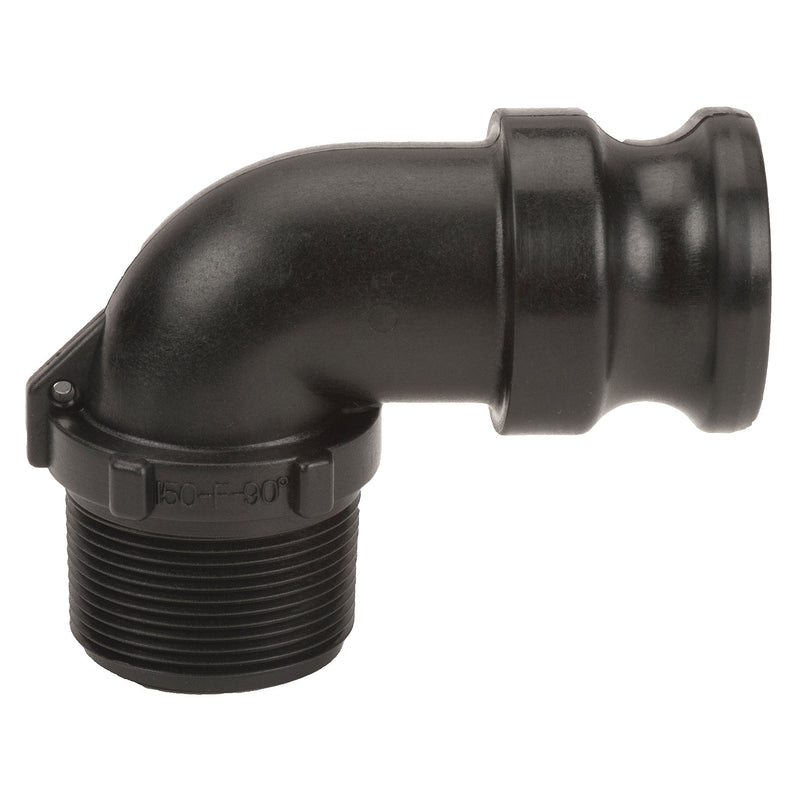 Banjo 150F90 Polypropylene Type F 90 Degree Male Adapter x MPT 1-1/2 in. to 2 in. Sizes