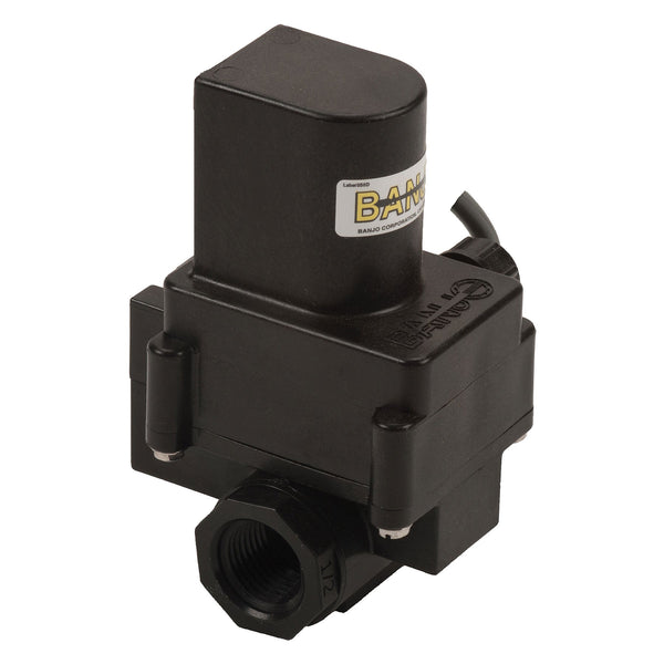 Banjo LEV050 1/2 in. PP/EPDM Full Port Electric Valve 12V DC