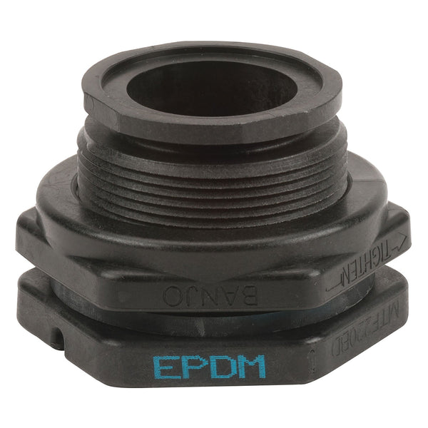 Banjo MTF220BD Manifold Polypropylene Bottom Drain Bulkhead Fitting 2 in. to 3 in. Sizes