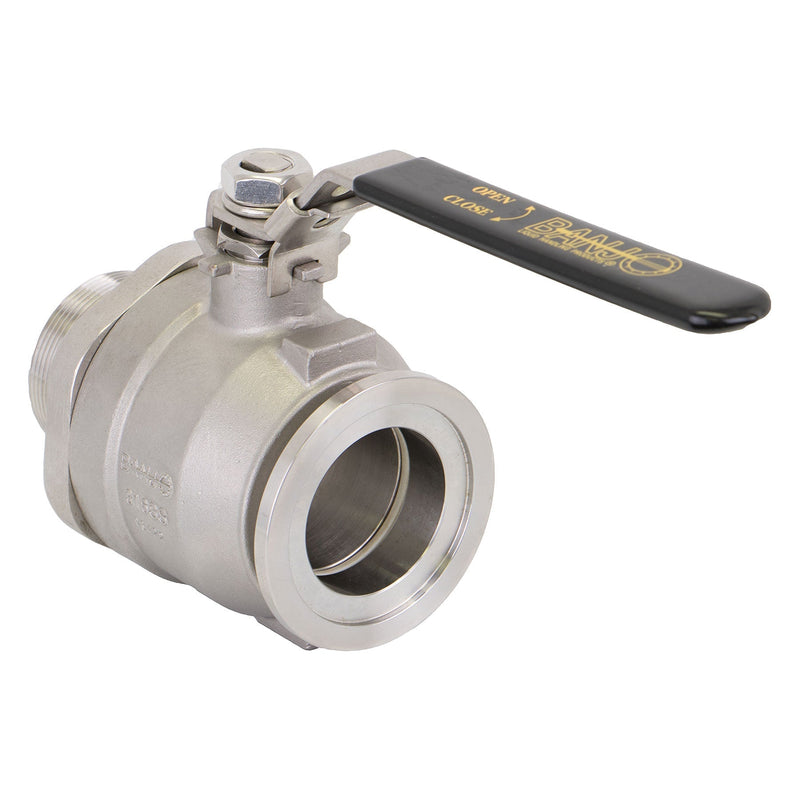 Banjo MVSMT220SS 2 in. FP Male NPT X 2 in. FP Flange SS Stubby Valve