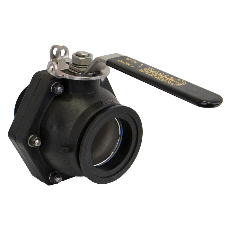 Banjo MVSMT300HSFP 3 in. FP Flange X 3 in. Male NPT with SS Ball Stem & Handle Stubby Valve