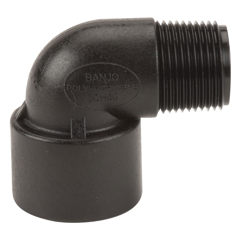 Banjo SL075-90 Polypropylene 90 Degree Street Elbow MPT x FPT 1/4 in. to 3 in. Sizes