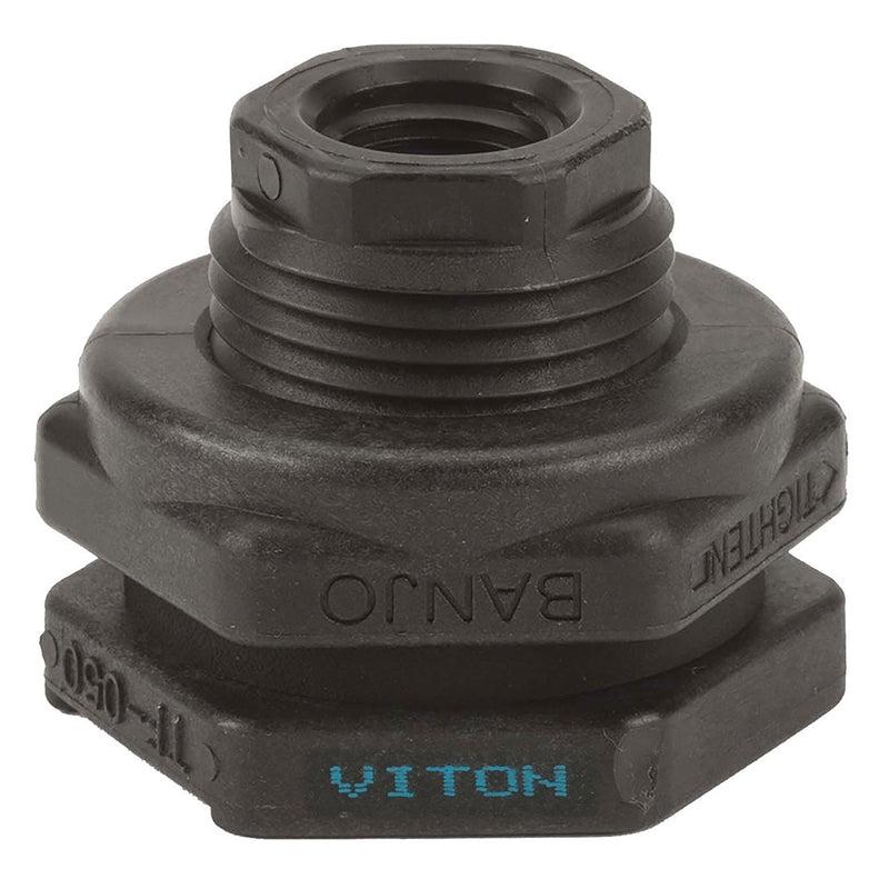 Banjo TF050V Polypropylene Bulkhead Fitting with EPDM or FKM Gasket 1/2 in. to 4 in. Sizes