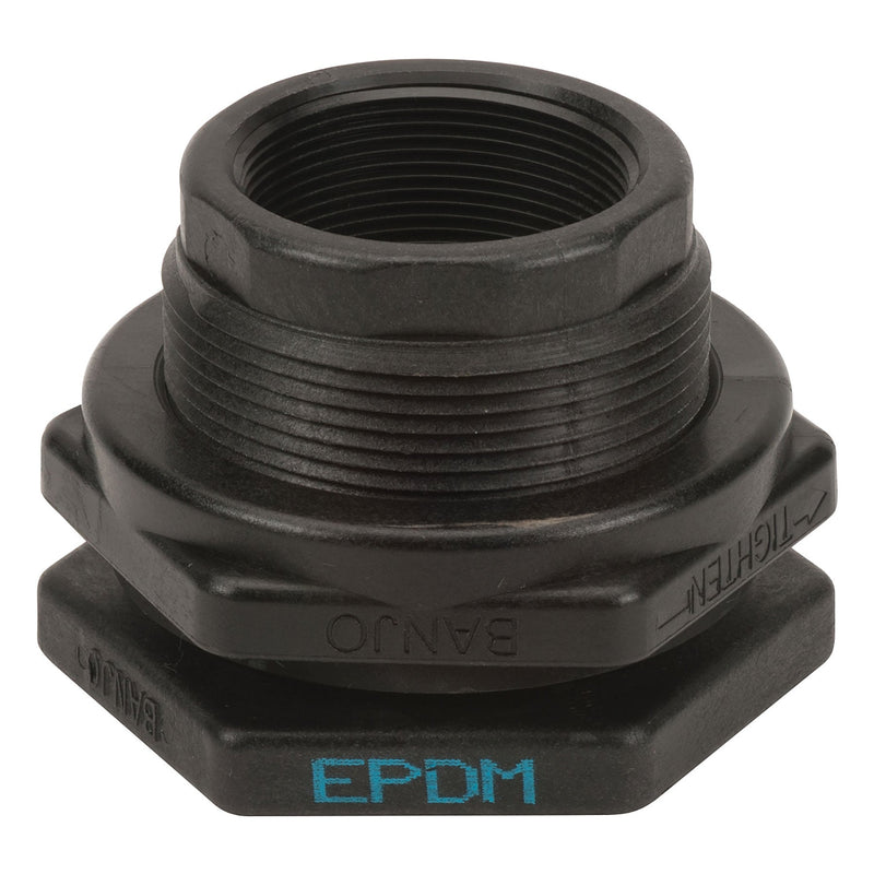 Banjo TF220 Polypropylene Bulkhead Fitting with EPDM or FKM Gasket 1/2 in. to 4 in. Sizes