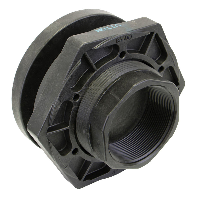 Banjo TF400V Polypropylene Bulkhead Fitting with EPDM or FKM Gasket 1/2 in. to 4 in. Sizes